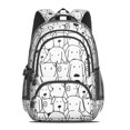 thumbnail image 2 of Cute Black and White Cartoon Line Drawing Dog Backpack for School,Cute School Bag,Schoolbag with Adjustable Shoulder Straps & Padded Back,16.9 Inch, 2 of 5