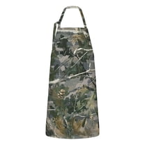 Snow Camo Tree Trunks Pattern Apron-Garden Aprons for Women with Pockets-Cotton Linen Waterproof Kitchen Cooking Gardening Aprons Adjustable for Kitchen,Cooking,BBQ and Salon 33x27 Inch
