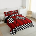 thumbnail image 3 of Homewish Race Car Bedding Comforter Set,Extreme Sport Twin Comforter Sets,Checkered Racing Flag Bedding Set For Boys Teens,Ultra Soft Home Decor Reversible,2pcs, 3 of 8