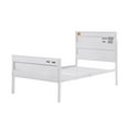 thumbnail image 4 of Benjara Industrial Style Metal Twin Size Bed with Straight Leg Support, White, 4 of 4