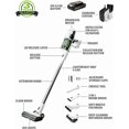 thumbnail image 3 of Greenworks 24V Cordless Battery White Deluxe Stick Vacuum with (2)4.0 Ah USB-C Battery & 30-Minute Super Charger, 3 of 8