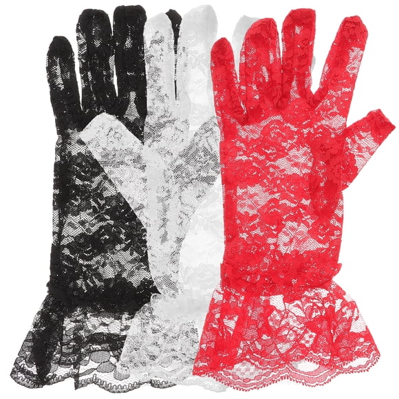 3 Pairs Lace Gloves Tea Party Prom Gloves Lolita Gloves Wedding Bridal Gloves
