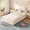 Beige, variant on Twin Size Upholstered Floor Bed, Teddy Fabric Soft Upholstered Bed Frame with Cloud Shaped Guardrails, Low Profile Platform Bed with Wooden Slats, Modern Nursery Bed, Pink