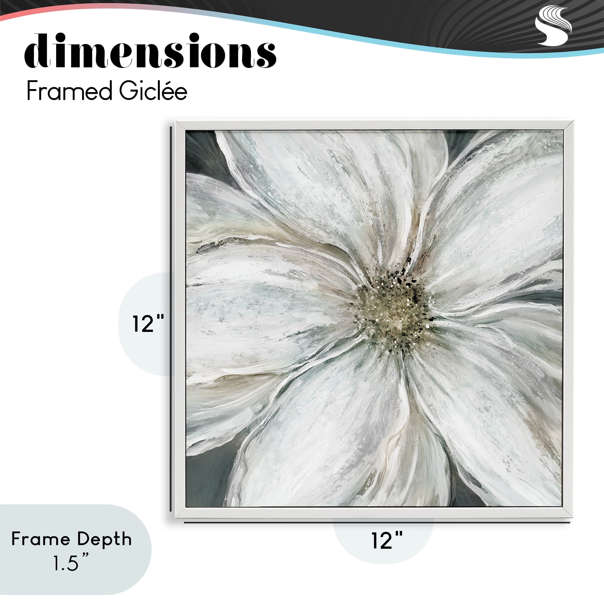 Stupell Industries Closeup Serene White Blossom White Framed Giclee Art, design by Carol Robinson