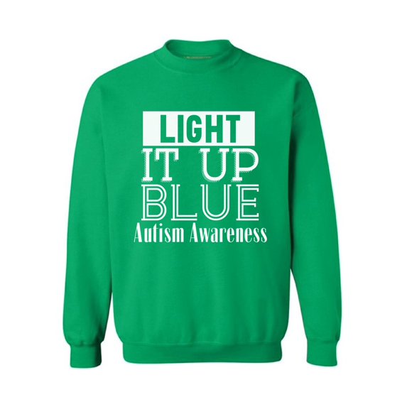Unisex Light It Up Blue for Autism Awareness Shine A Light White Graphic Sweatshirt Tops