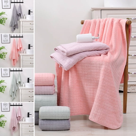 Xuniizn Bath Towel and Wash Cloths Set: 1 Bath Towel, 1 Hand Towel, cloth, Highly Absorbent & Fade Resistant