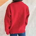 thumbnail image 4 of Womens Sweater Hanging Solid Color Long-sleeved Round Neck Casual Knitted Sweater Red L Sweater for Women, 4 of 6