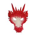 thumbnail image 3 of Máscara de dragón Máscara de cabeza de dragón Novedad Cubierta de cabeza de fantasía Máscara de media cara Máscara de animal aterradora para festivale rojo, 3 of 8