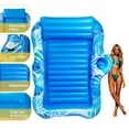thumbnail image 2 of GVDV Inflatable Tanning Pool Lounger Float, 73" x 49" Large Sun Tan Tub Sunbathing Pool Lounge Raft for Adults, Tanning chair, Bed Blow up, Raft Lounge Floatie,L-Blue, 2 of 10