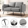 thumbnail image 2 of LEISLAND 60 Inches Leather Sofas for Small Spaces, Loveseat Couches with Removable Cushion and Armrest, Detachable Cover /Easy to Install(Gray), 2 of 9