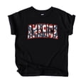 thumbnail image 2 of America Sunflower Shirt for Women, Youth and Toddler Girls Red & Blue Patriotc Tee Black Shirt 18 Months, 2 of 5