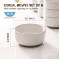 thumbnail image 4 of Vesteel Ceramic Bowls Set of 6, 18oz Stoneware Soup Bowls for Home Kitchen, Porcelain Bowl for Soup Pasta Salad Oatmeal, Microwave, Dishwasher and Freezer Safe, Speckled White, 4 of 8