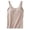 Khaki, variant on Women's Built-In Bra Tank Top 2024 Summer Casual Crew Neck Sleeveless Camisole Padded Support Workout Athletic Top