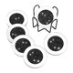 thumbnail image 1 of Posavasos redondos de cristal espejado de 4 pulgadas, ideales como regalo de inauguración de casa o como posavasos con diseño de diamante triturado. Negro, 1 of 9