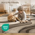 thumbnail image 4 of ODIKA 2'x3' Washable Throw Rug Large Para Contemporary Flowing Ribbon Gradient Print Alfombras for Hallway, Study Room, Non-Slip Low Profile, Flatwoven, 4 of 7