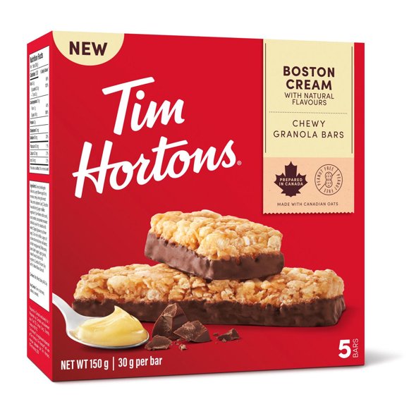 Tim Hortons Boston Cream Granola Bar - 5 Bars (With Natural Flavours / Peanut Free)