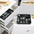 thumbnail image 4 of Mirdinner Silverware Drawer Organizer, 6 Compartment Plastic Silverware Container for Kitchen, BPA Free Flatware and Cutlery Holder, Silverware Organizer for Spoons Forks Knives, 4 of 7