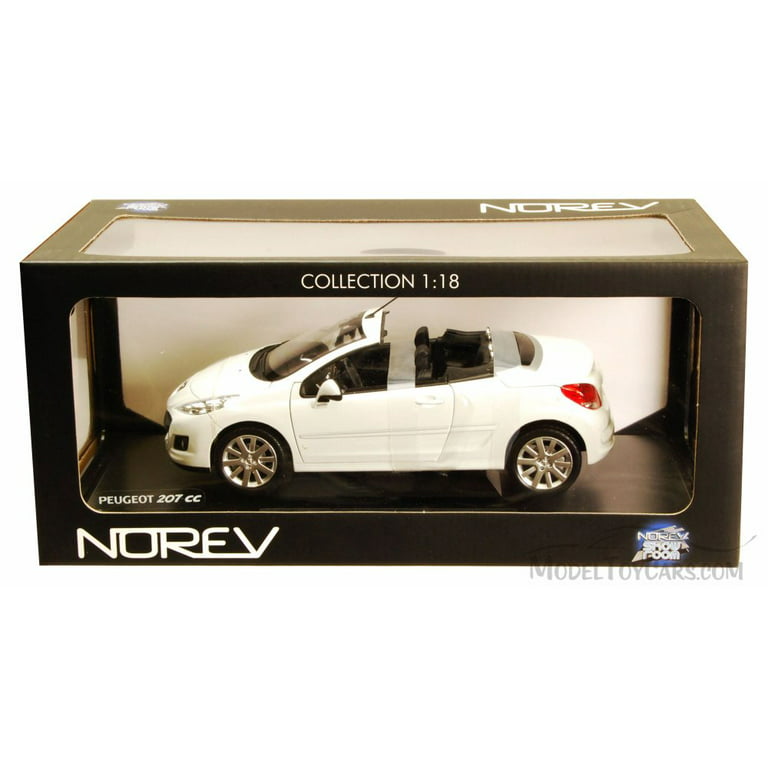2009 Peugeot 207 CC Convertible, Banquise White - Norev Show Room 184811 -  1/18 Scale Diecast Model Toy Car