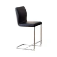 thumbnail image 6 of Contemporary Eye Catching Black Leatherette 6pc Counter Height Chairs Metal Chrome Frame Padded High Chairs Dining Room, 6 of 9