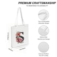 thumbnail image 3 of COMIO Floral Initial Tote Bag Gift for Women, Bridesmaid, Bachelorette Party, Bridal Shower, 3 of 4
