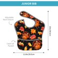 thumbnail image 4 of Zufioo Thanksgiving Turkey 1 Print Toddler Adjustable Waterproof Bib, 11.6x15 Inch Feeding Bib Suitable for 6-24 Month Babies, 4 of 8