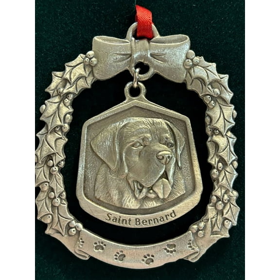 Saint Bernard Fine Pewter Dog Breed Ornament