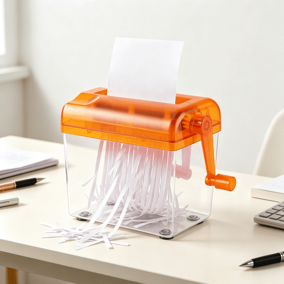 Portable Mini Paper Shredder Hand Operated Compact Document Cutter with Non Slip Base Manual Paper Shredding Tool for Home Office School Desk