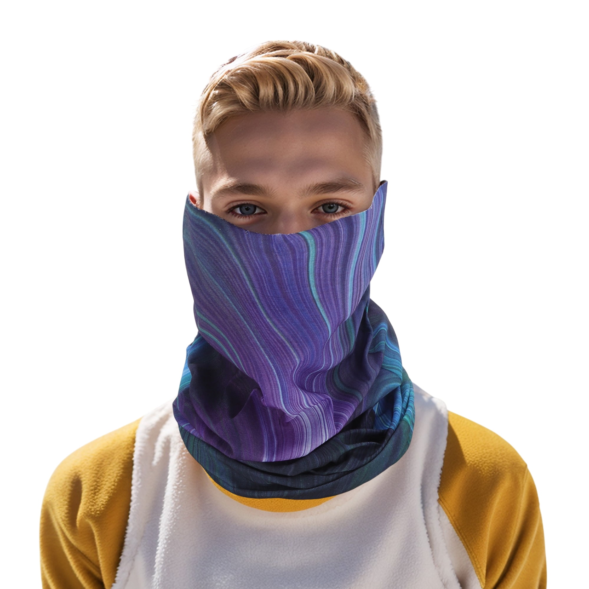 Unique Bargains Windproof Face Scarf Masks 1 Pc Purple, Deep Green