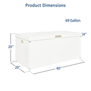 Jeco Wicker Patio Storage Deck Box in White