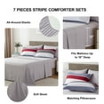 thumbnail image 5 of Flymme Striped Comforter Set Queen Size 7 Piece Bed in a Bag Red Black Patchwork Striped Comforter and Sheet Set Soft Microfiber Complete Bedding Set, 5 of 8