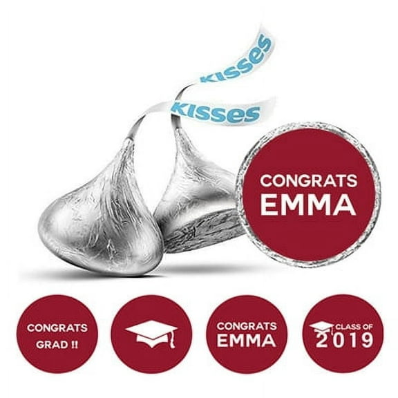 Darling Souvenir 190 Pcs Graduation Theme Custom Stickers chocolate stickers DIY Candy Favor-Burgundy