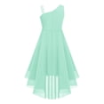 thumbnail image 2 of Miaeowve Robe Haute Basse à Sequins pour Filles Robe Sans Manches en Chiffon Froncée pour Mariage Bal Formel Vert Menthe 12, 2 of 7