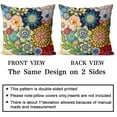 thumbnail image 2 of Boho Floral Throw Pillow Covers Set of 2 Colorful Bohemian Flower Decorative Cushions Pillowcase for Bedroom Sofa Home Decor, 18x18 Inch, Velvet, Short Plush, 2 of 6