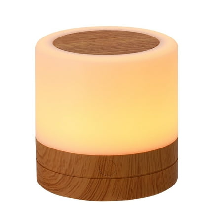 

ZAROYEAX New Desktop Remote Control LED Colorful Creative Wood Grain Charging Night Light Pat Atmosphere Light