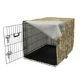thumbnail image 3 of Paisley Dog Crate Cover, Traditional Pattern with Flowers Leaves with Stripes Art Print, Easy to Use Pet Kennel Cover for Medium Large Dogs, 35" x 23" x 27", Brown Black and White, by Ambesonne, 3 of 6