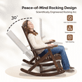 thumbnail image 5 of Ktaxon Fir Wood Rocking Chair Adjustable Backrest with Footrest 28 Inch Indoor Living Room, Nut-Brown, 5 of 10