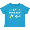 thumbnail image 3 of Inktastic Just Down Right Perfect Down Syndrome Awareness Ribbon Boys or Girls Baby T-Shirt, 3 of 5