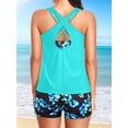 thumbnail image 6 of 3 Piece Tankini Swimsuits for Women Swim Tank Top with Bra Boy Shorts Teen Swimwear Lake XXL, 6 of 8