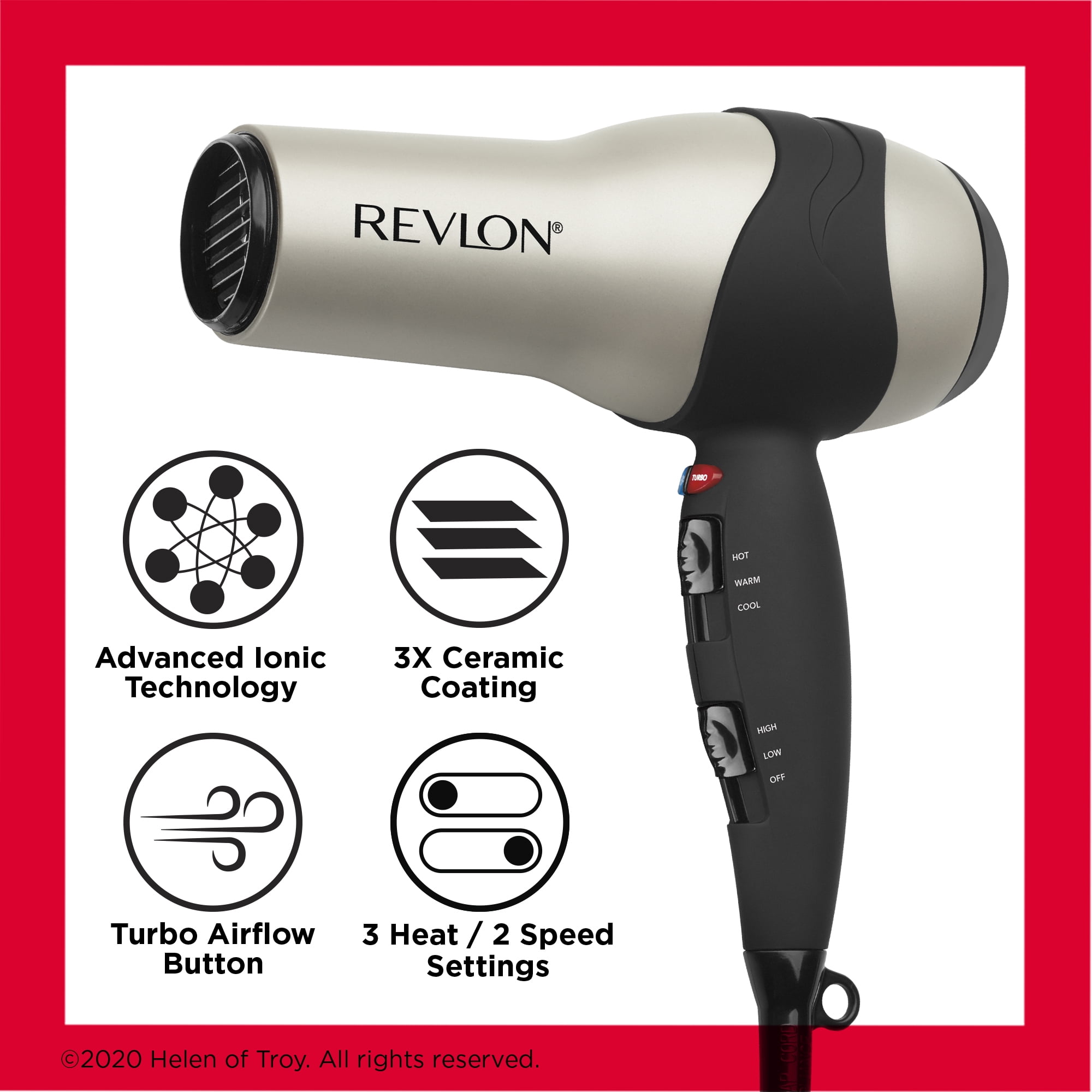Buy Revlon Perfect Heat Ceramic Turbo Hair Dryer, Gray Blow Dryer with  Diffuser Online at Lowest Price in Ubuy Lebanon. 10390078