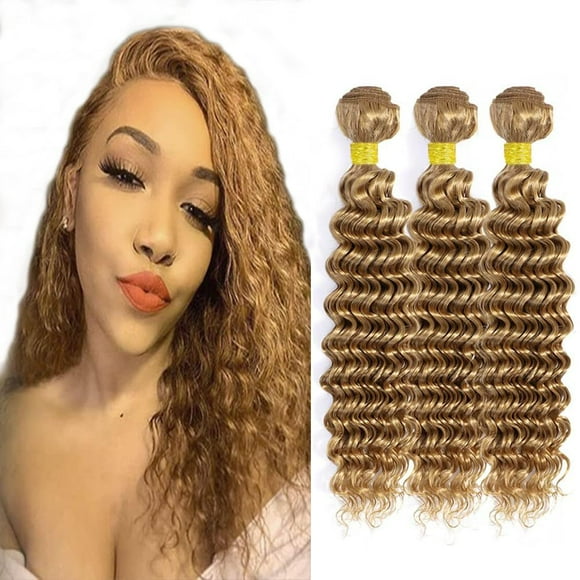 Hair Bundles Hiaplame Deep Wave Honey Blonde 8-30 pulgadas