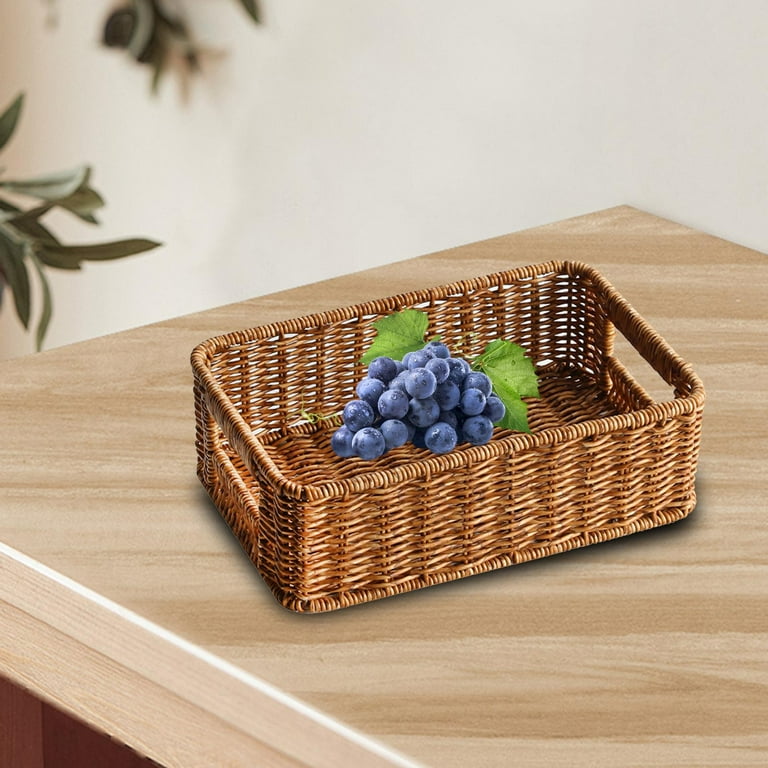 Woven Baskets for Storage Storage Platters Kitchen Storage Bread Plate Serving Tray Food Serving Platter for Lunch Drinks and Food Cosmetics dark Brown and S Walmart