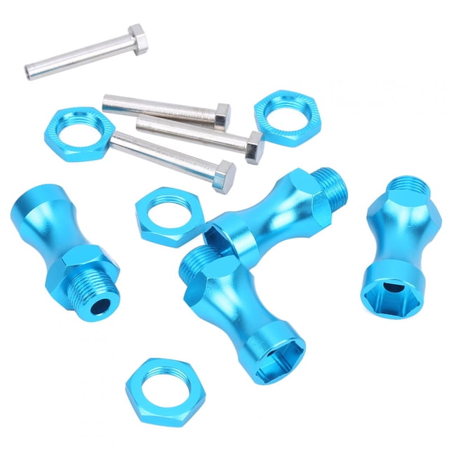 M Buder 12 Piezas 1/10 a 1/8 Modelo de Coche RC Aleación de Aluminio 12mm a 17mm Adaptador de Cubo de Rueda Acoplamiento Azul Extensión de 30mm 1.2 pulgadas