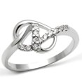 thumbnail image 1 of Women Rhodium Brass Ring with AAA Grade CZ in Clear - Size 5, 1 of 1