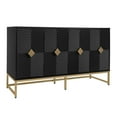 thumbnail image 5 of 59" Black Modern Sideboard Buffet Cabinet with Diamond Carving and Adjustable Shelves for Living Room Dining Room, 5 of 16