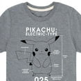 thumbnail image 3 of Pokémon - Pikachu Pokedex Diagram - Youth Short Sleeve Graphic T- Shirt, 3 of 5