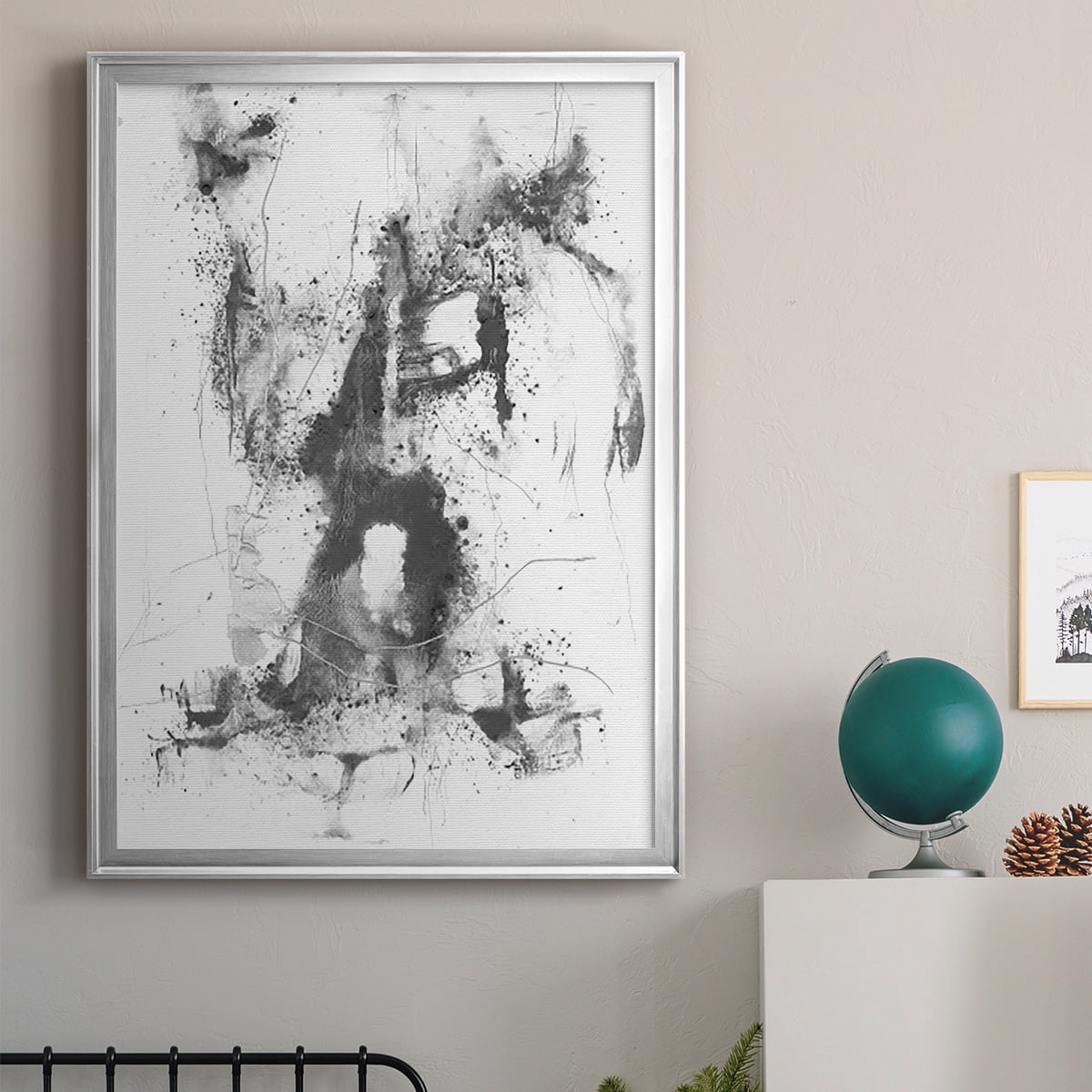 Graphite Abstract II Premium Framed Print, in Gold, Black, or Silver - Ready to Hang
