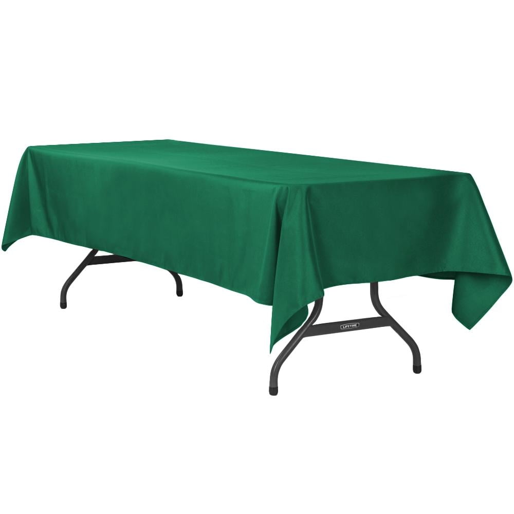 1 Pc, 60"X120" Rectangular Polyester Tablecloth Emerald Green For