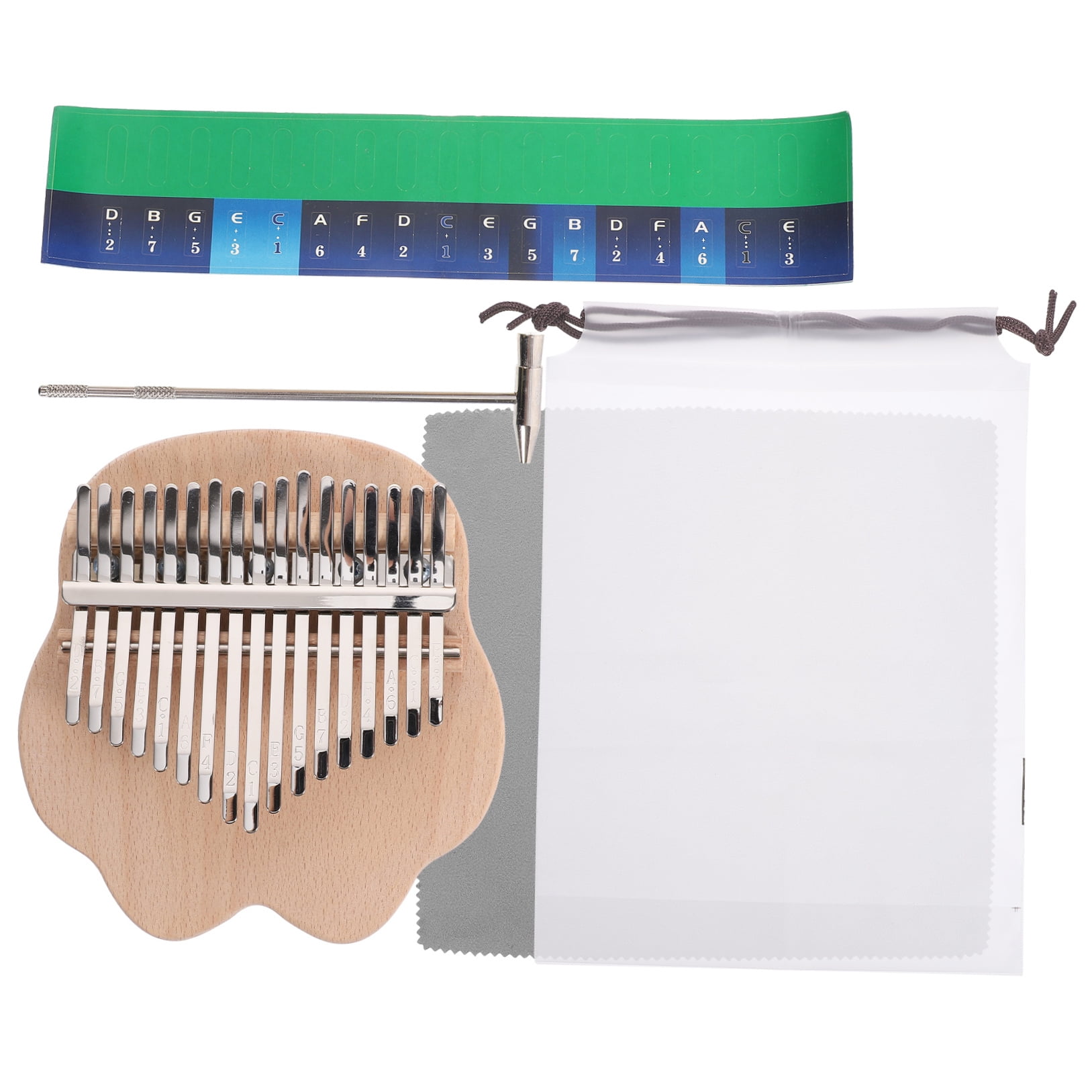 KHBUAB 1Set Portable Kalimba Thumb Piano 17 Keys Assorted Color Ergonomic Design Beginner