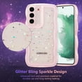 thumbnail image 3 of for Samsung Galaxy S22 5G Case 6.1",Cute Curly Wave Case with Star Glitter,Clear Shiny Bling Soft TPU Shockproof Phone Protecive Case for Women Girls-Pink, 3 of 18