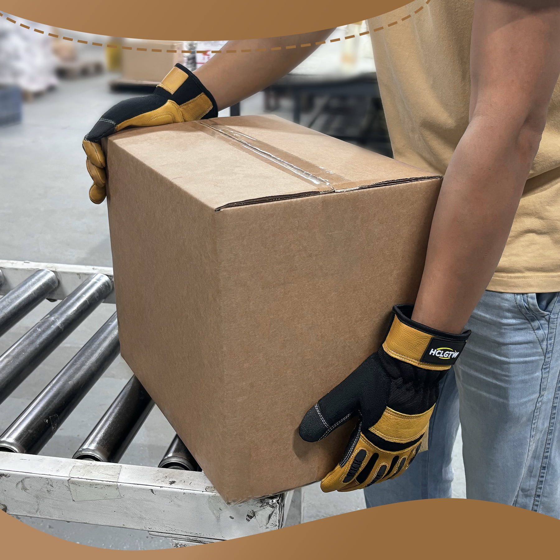 Heavy Duty Leather Work Glove Impact Protection Mechanic Cowhide Gloves for Men Grip,Cowhide,Cotton Lined,Durable XL